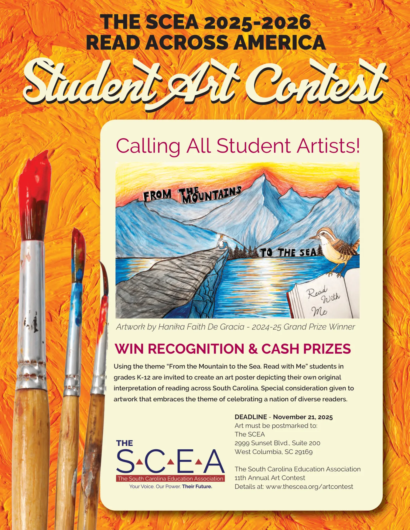 The SCEA 2025-2025 Read Across America Student Art Contest