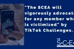 "The SCEA will vigorously advocate for any member who is victimized" by TikTok Challenges. 