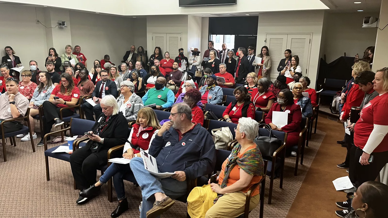 100+ educators at the State House for Lobby Day