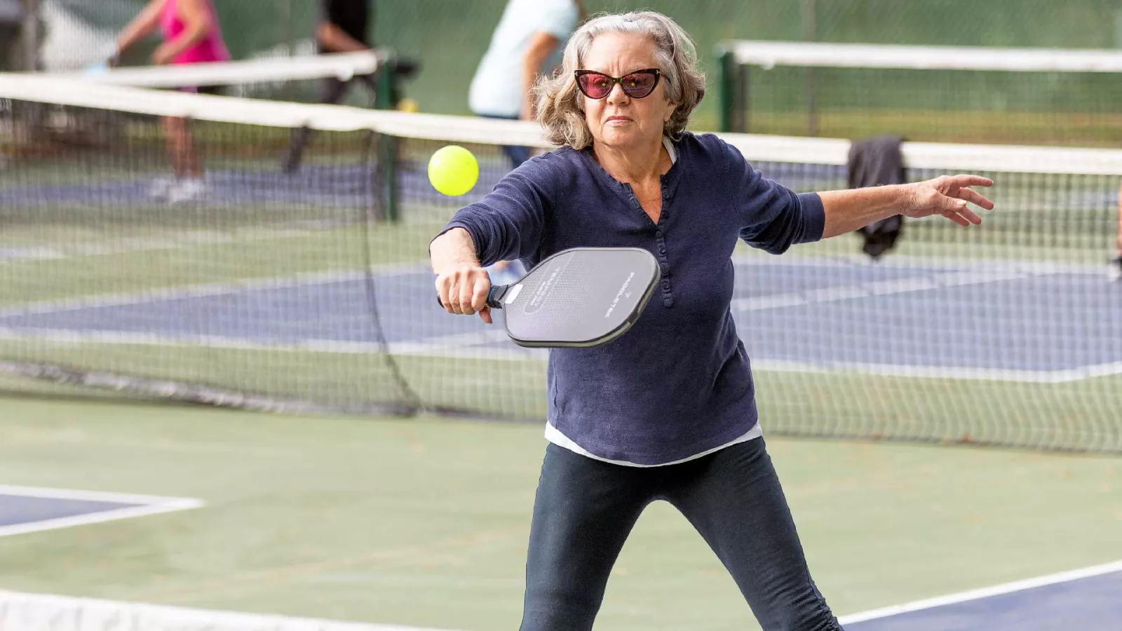 NEA-Retired Member Susan Feiner playing pickleball