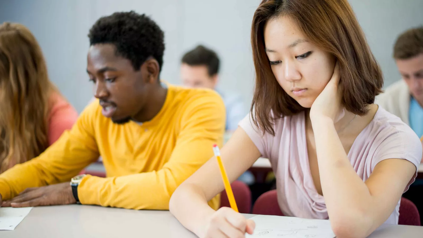 Two students studying
