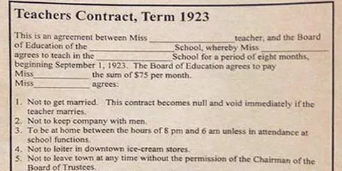 An image of antiquated and sexist teacher contract