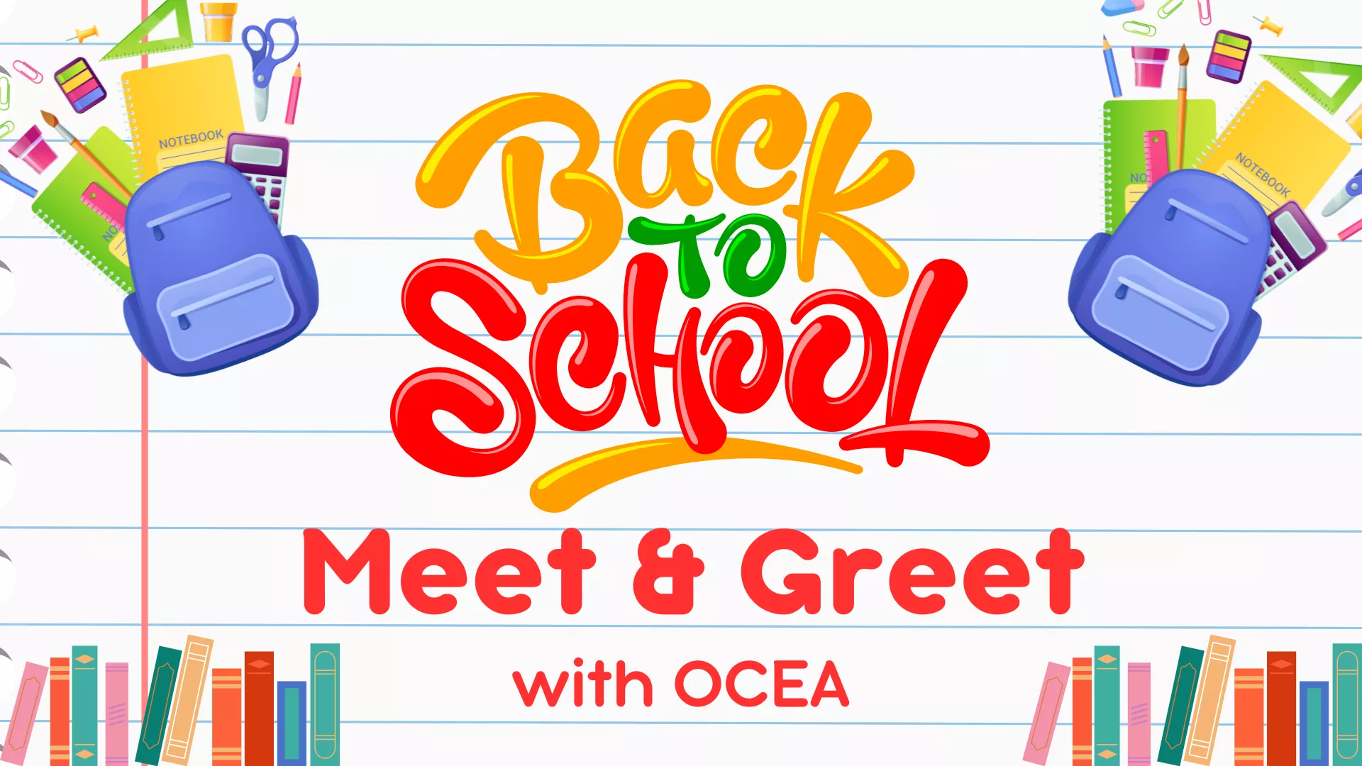 backpacks with supplies and back-to-school meet and greet with the ocea
