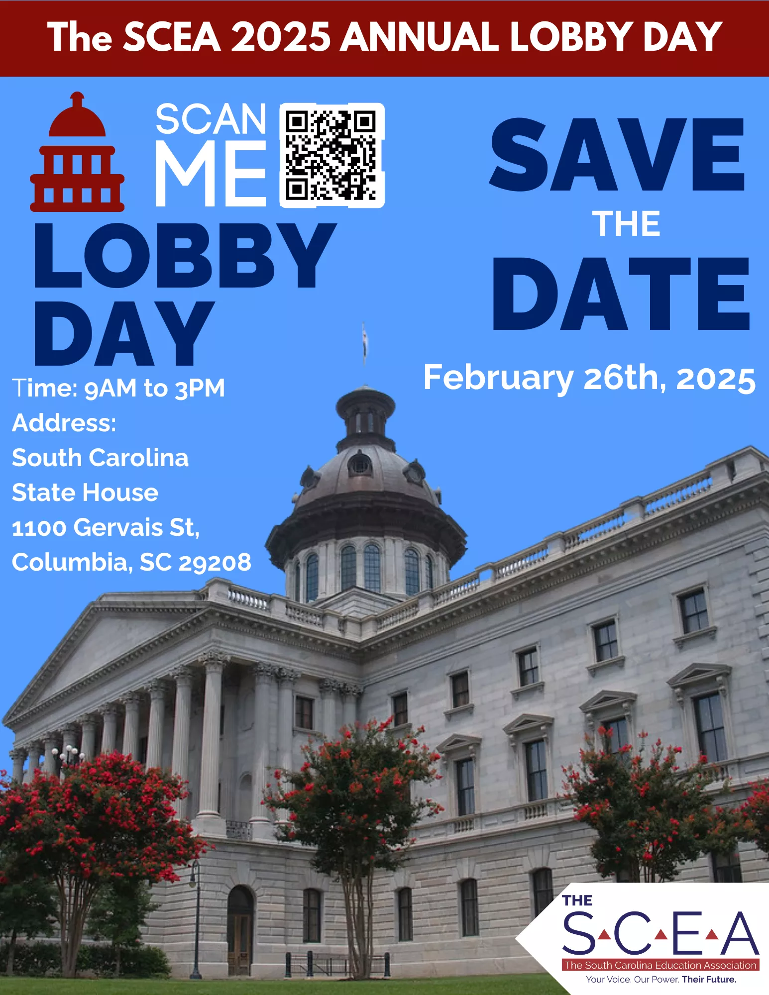 The SCEA 2025 Lobby Day Flyer