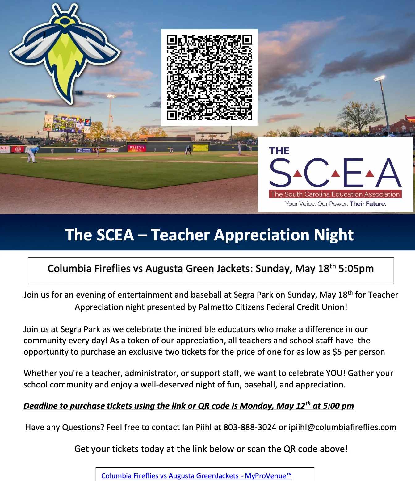 Fireflies Teacher Appreciation Night