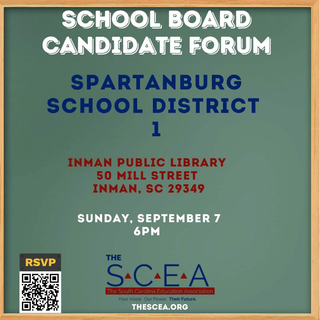 Spartanburg One School Board Candidate Forum Flyer 09.07.2025