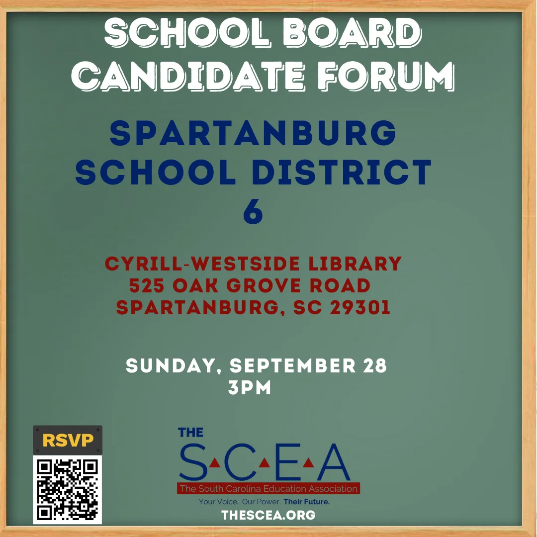 Spartanburg Six School Board Candidate Forum Flyer 09.28.2025