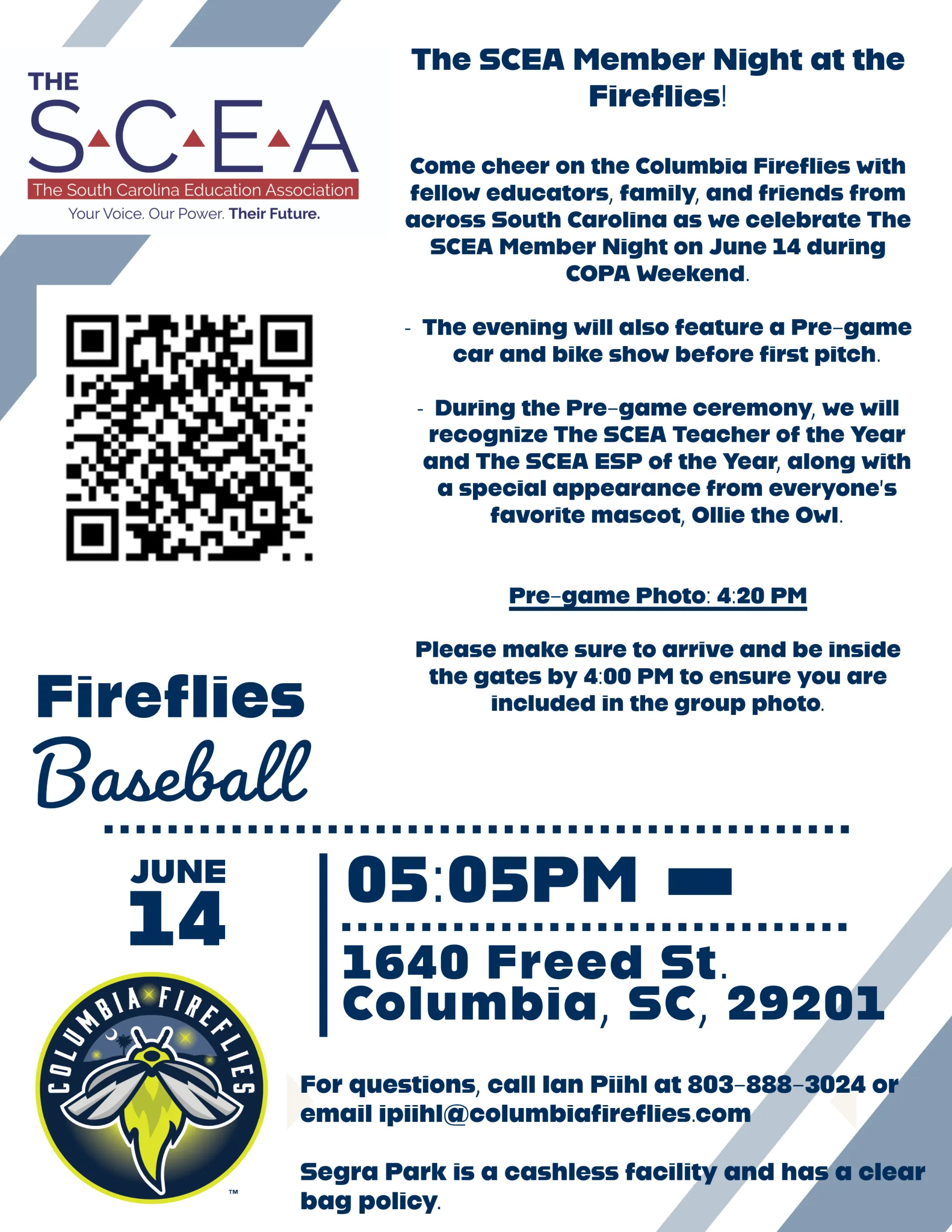 The SCEA Night at Segra Park - June 14, 2026