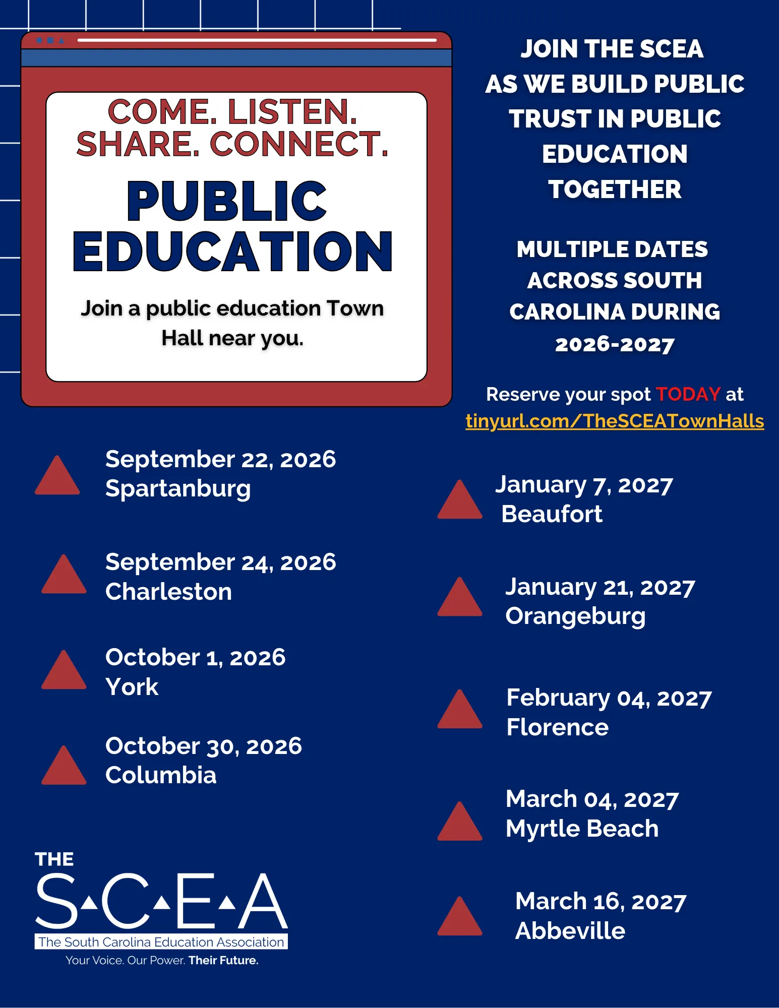 The SCEA Town Halls 2026-2027