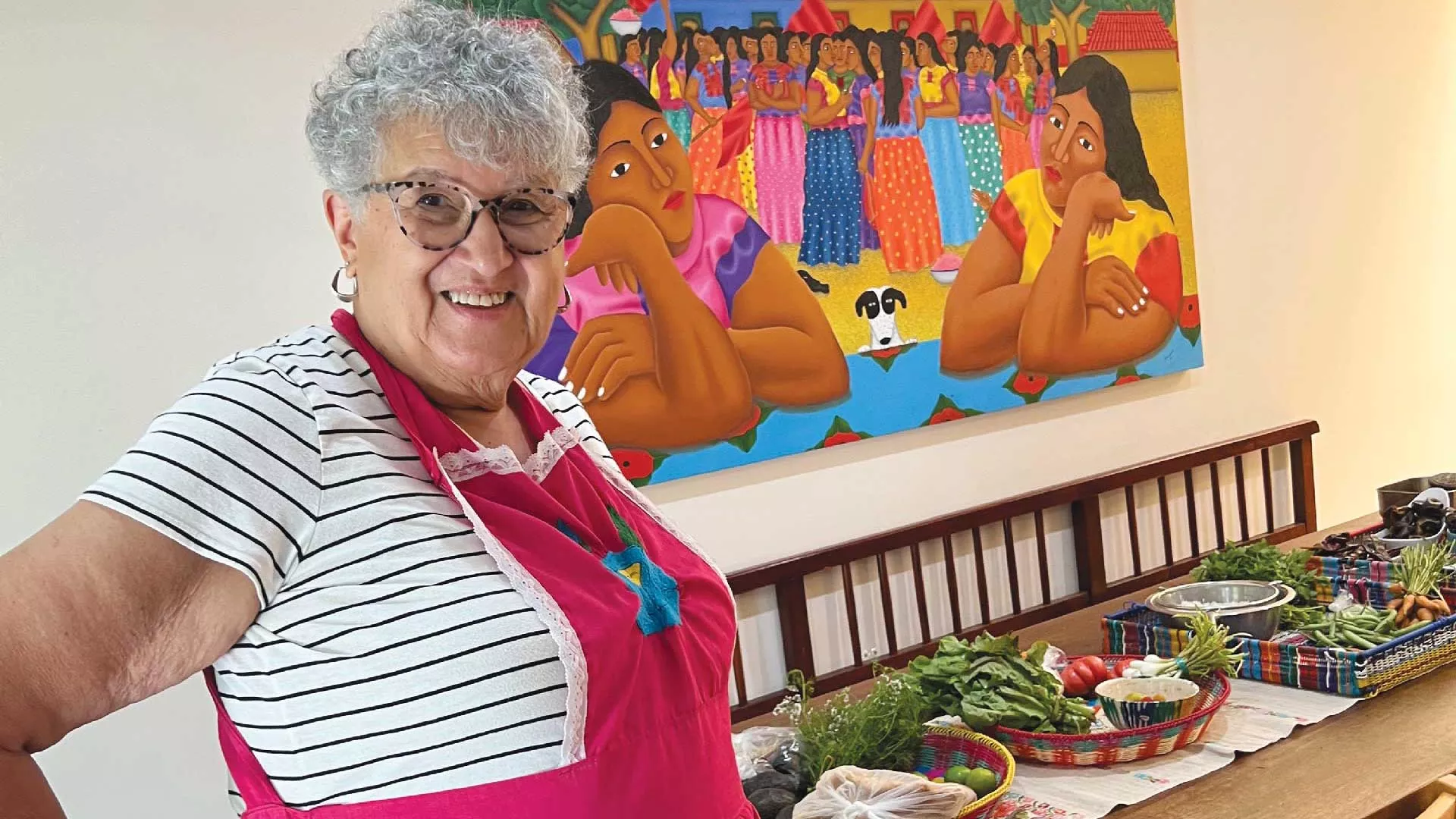 Pat Shepard learning to prepare a traditional four-course meal in Oaxaca, Mexico