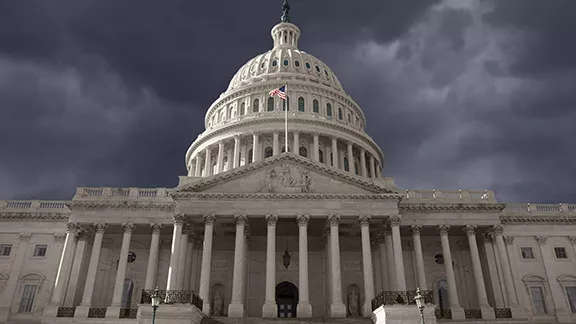 A storm looms over the U.S. Capitol