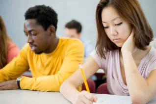 Two students studying