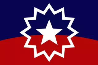 graphic of Juneteenth flag with star