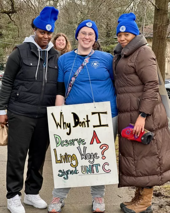 Photo of striking Newton Association of Teachers members
