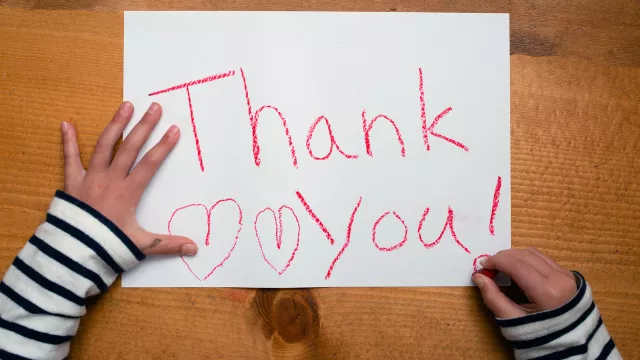 Thank you note from child