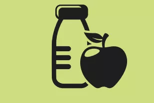 graphic of milk and apple