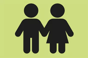 graphic of two students holding hands