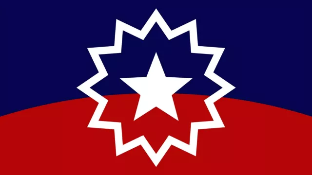 graphic of Juneteenth flag with star