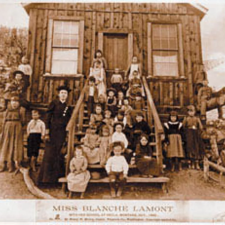 Miss Blanche Lamont and Montana Log School
